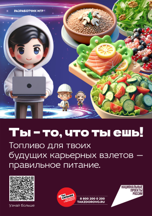 Плакат "Ты то - что ты ешь". Топливо для твоих будущих взлетов - правильное питание..